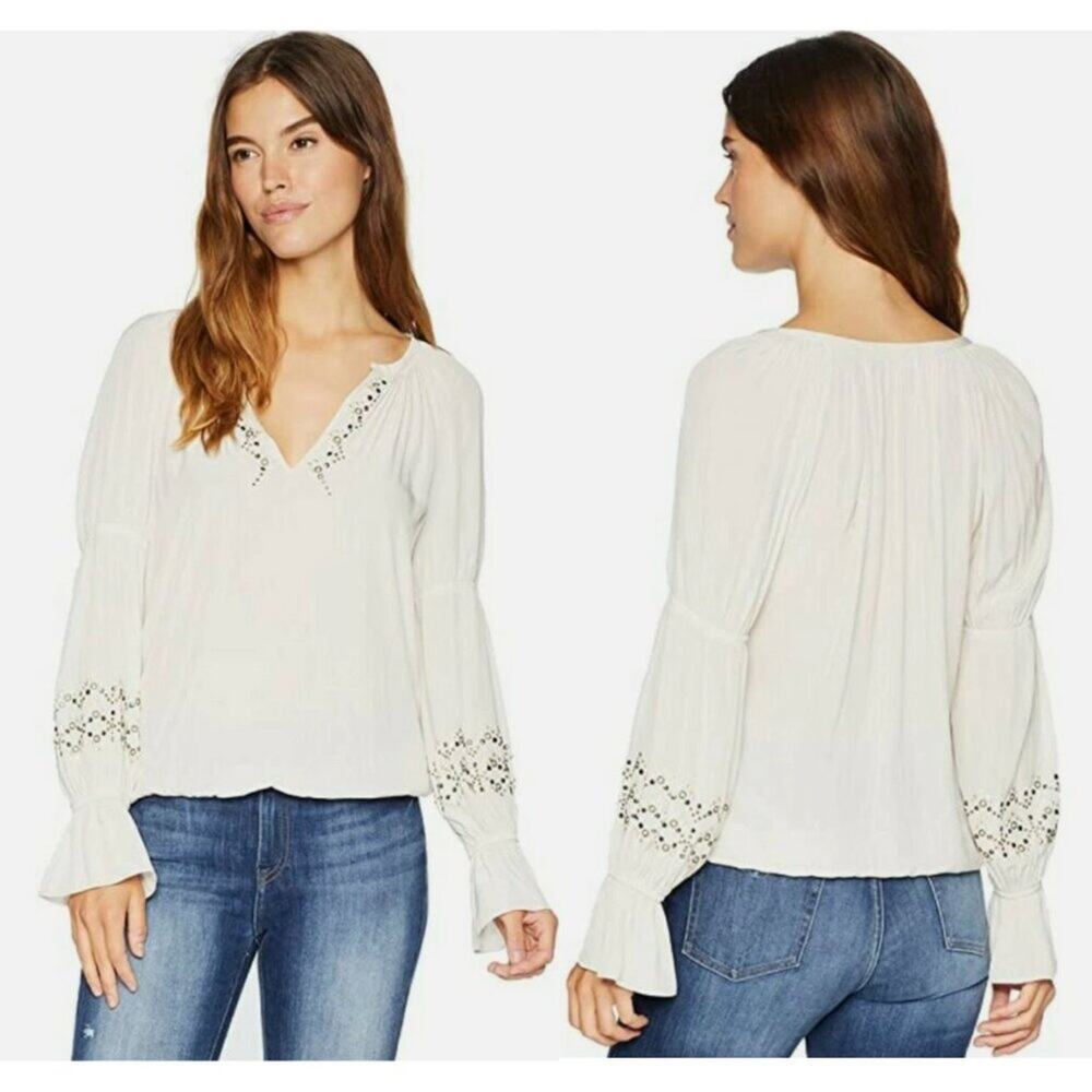 Ramy Brook Antonia Embellished Long Sleeve Blouse